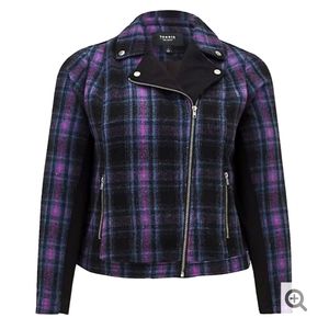 Torrid Plaid Flannel Moto Jacket Size 2
